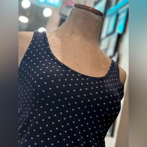 Black Polka Dot Tank Top | Stretchy & Slim Fit | Classic Dot Print